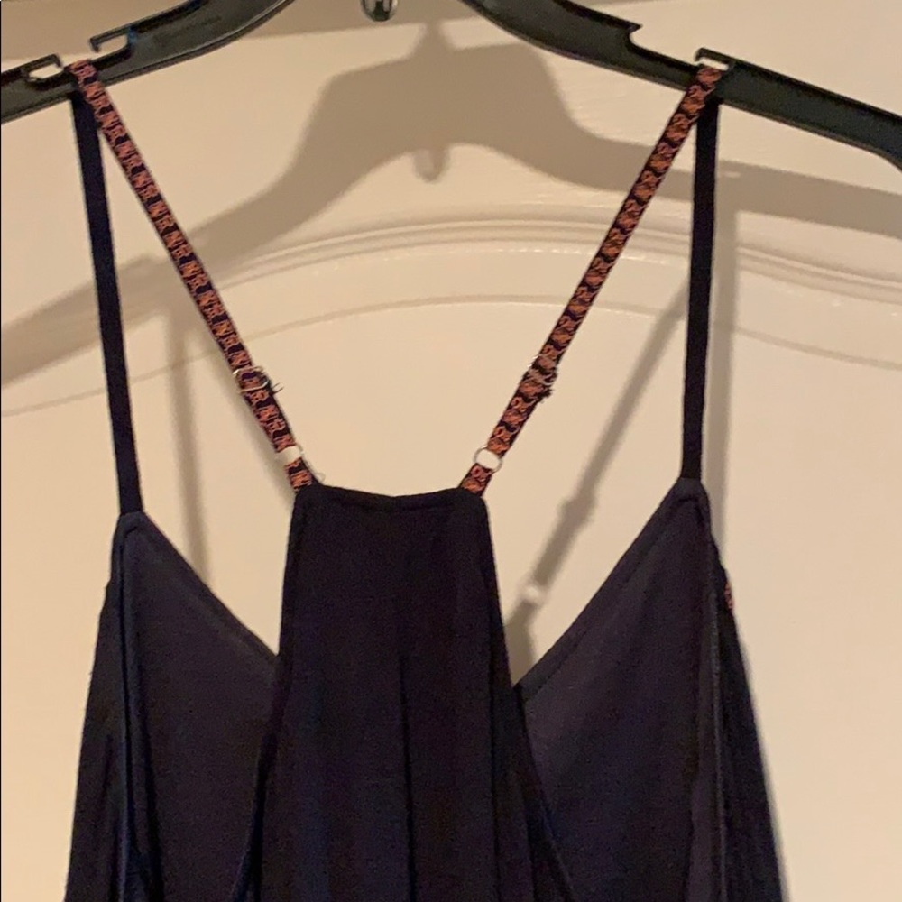 Francesca’s navy blue & coral strappy summer dress - Picture 5 of 6